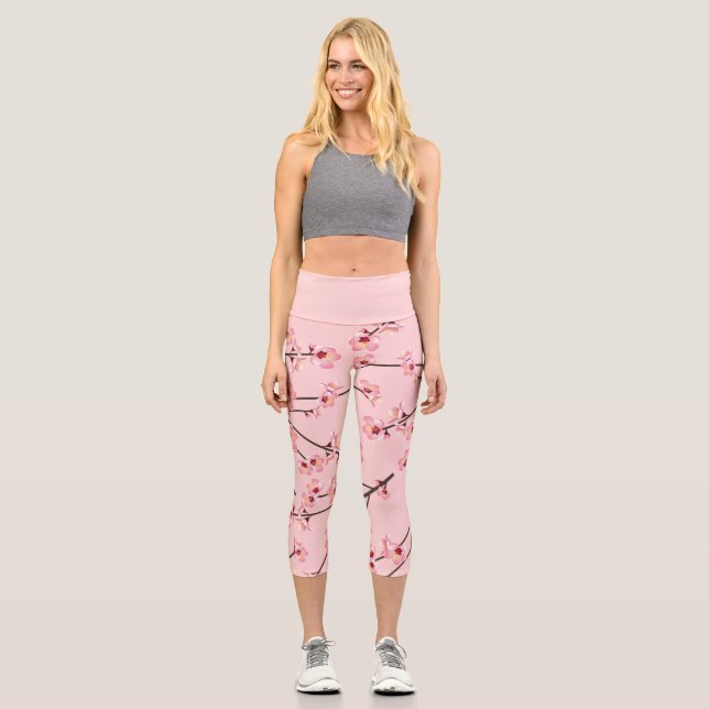 Cherry Blossom Capri Leggings (Front)
