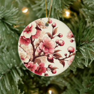 Cherry Blossom Ceramic Tree Decoration