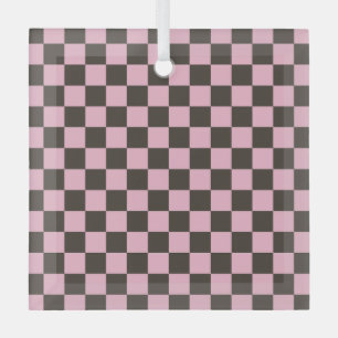 Cherry blossom checkered board pattern glass tree decoration