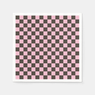 Cherry blossom chequered board pattern napkin