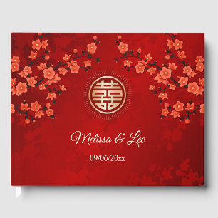 Cherry Blossom Chinese Wedding Guest Book