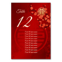 Cherry Blossom Chinese Wedding Guest Names