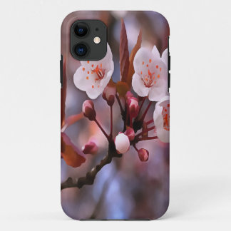 Cherry Blossom Cluster With A Pink and Blue iPhone 11 Case