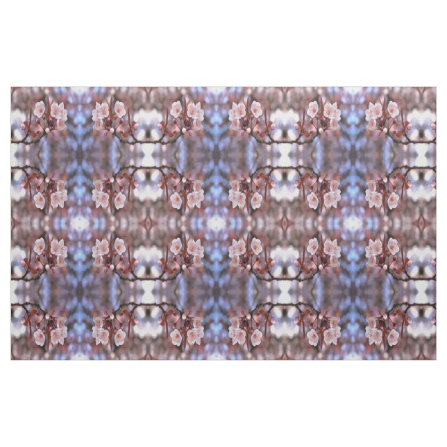 Cherry Blossom Cluster With A Pink and Blue  Fabric (Fat Quarter)
