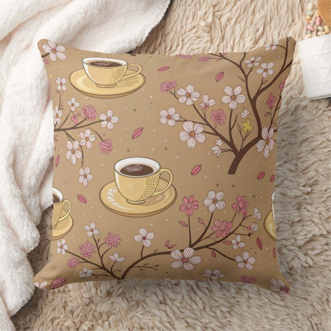 Cherry Blossom Coffee Cosy Pattern (1) Cushion (Blanket)