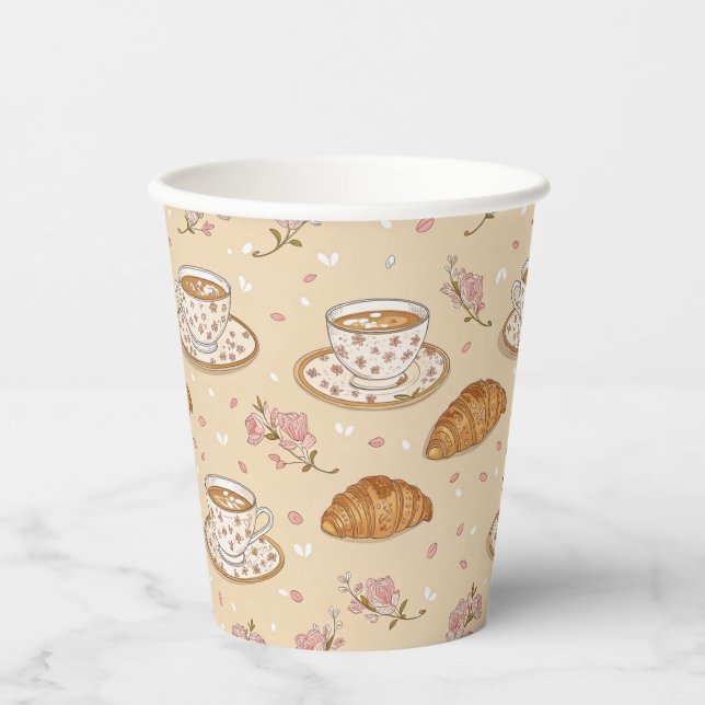 Cherry Blossom Coffee Cosy Pattern (2) Paper Cups (Front)