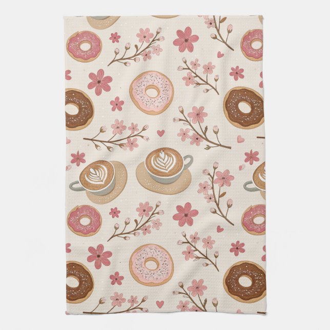 Cherry Blossom Coffee Cosy Pattern (3) Tea Towel (Vertical)