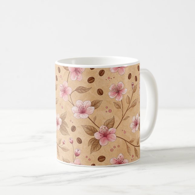 Cherry Blossom Coffee Cosy Pattern (5) Mug (Front Right)