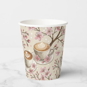 Cherry Blossom Coffee Cosy Pattern (6) Paper Cups