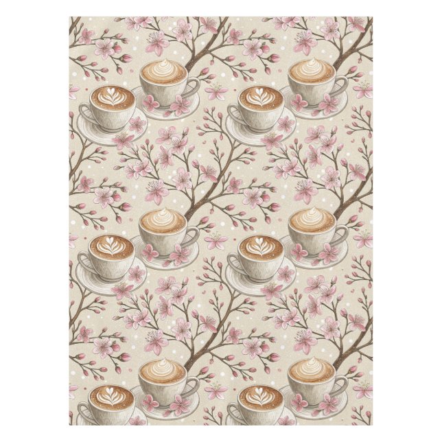 Cherry Blossom Coffee Cosy Pattern (6) Tablecloth (Front)