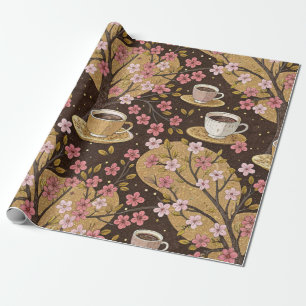 Cherry Blossom Coffee Cosy Pattern (8) Wrapping Paper