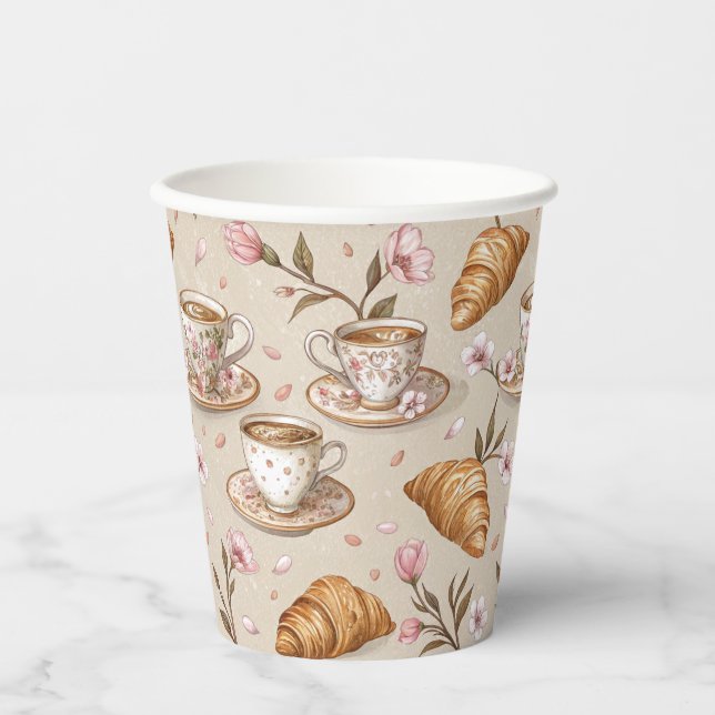 Cherry Blossom Coffee Cosy Pattern (9) Paper Cups (Front)