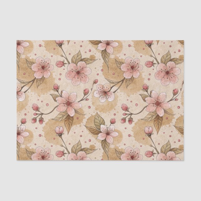 Cherry Blossom Coffee Cozy Pattern (10) Tissue Paper (Front)