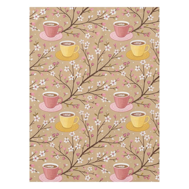 Cherry Blossom Coffee Cozy Pattern (4) Tablecloth (Front)