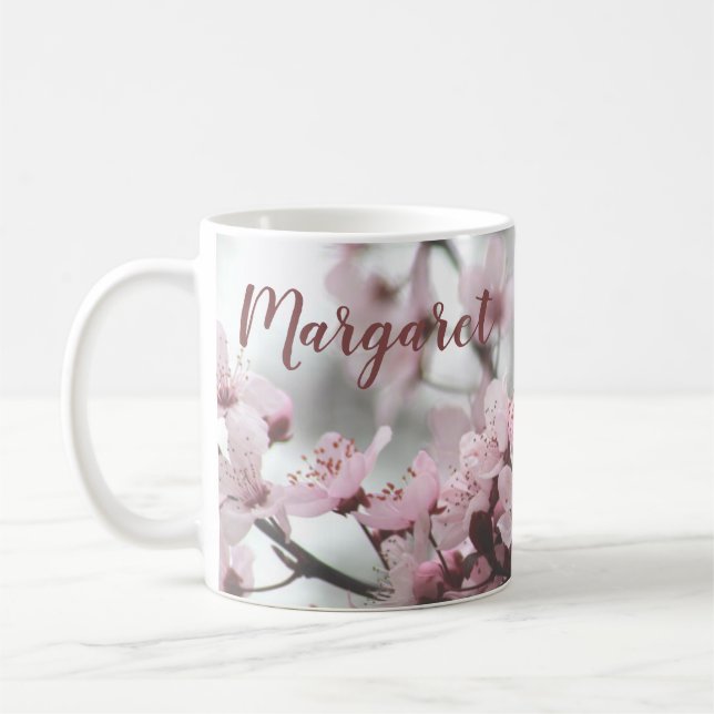 Cherry Blossom Coffee Mug Personalised (Left)