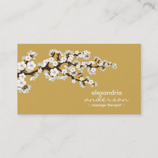 Cherry Blossom Custom Business Cards (gold)