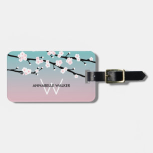 Cherry Blossom Custom Name Luggage Tag