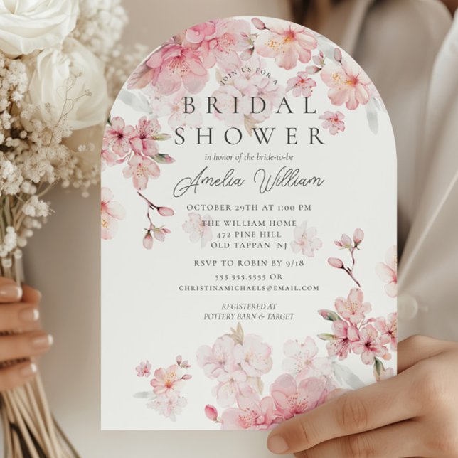 Cherry Blossom Delight Bridal Shower Invitation (Creator Uploaded)