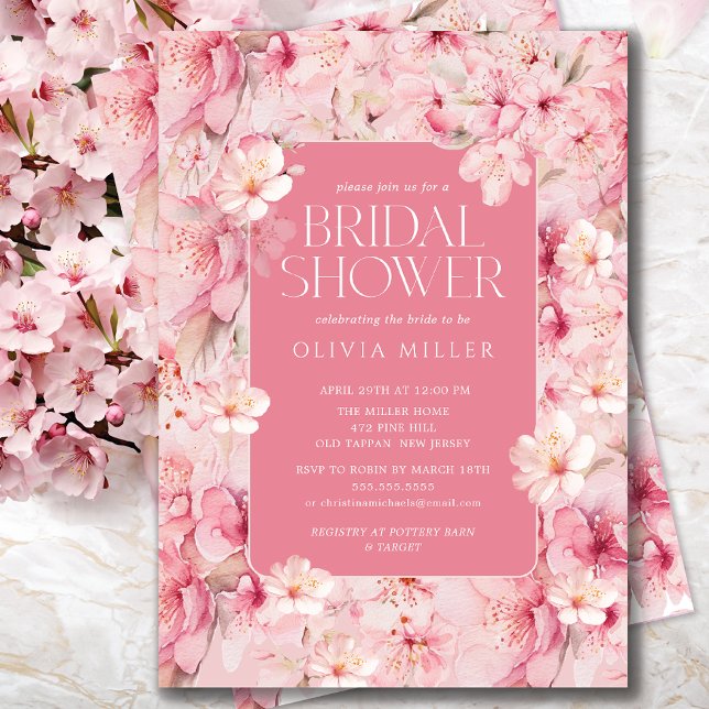 Cherry Blossom Delight Bridal Shower Invitations  (Creator Uploaded)