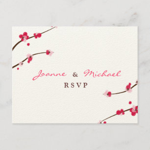 Cherry Blossom Double Happiness RSVP Card