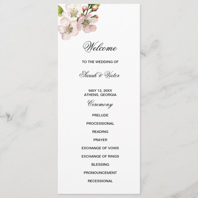 Cherry Blossom Double Sided Flat Program Programme (Front)