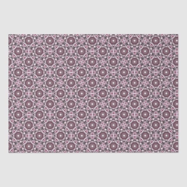Cherry Blossom Dusky Rose Dot Mandala 1920s Fans Tissue Paper (Front)