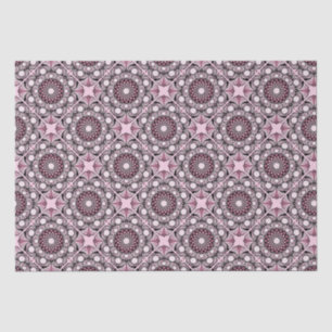 Cherry Blossom Dusky Rose Dot Mandala Diamond Tile Tissue Paper