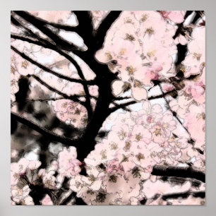 Cherry Blossom Edited Canvas Print