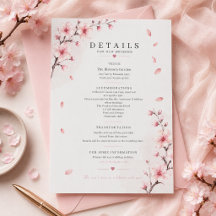 Cherry Blossom Elegance Wedding Details Card