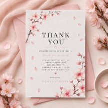 Cherry Blossom Elegance Wedding Thank You Card