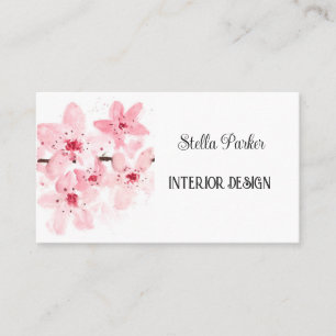 Cherry Blossom Elegant Floral Spring Business Card