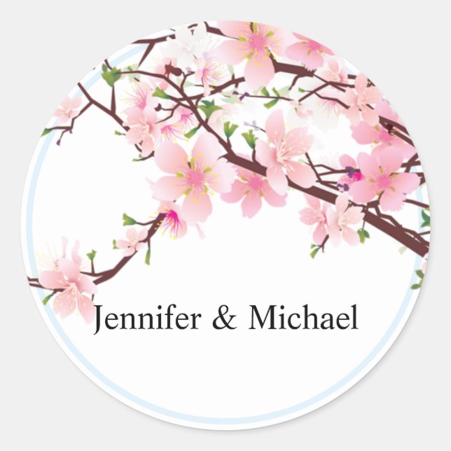 Cherry Blossom Envelope Seal Wedding Invitation (Front)