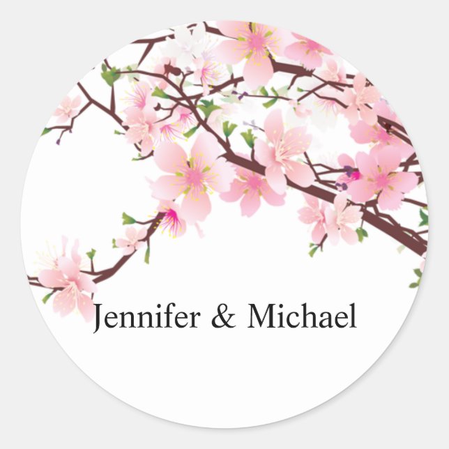 Cherry Blossom Envelope Seal Wedding Invitation (Front)