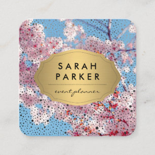 Cherry Blossom Event Planner Square Business Card