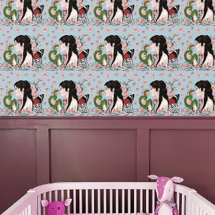 Cherry Blossom Fairy Dragon Friendship Wallpaper