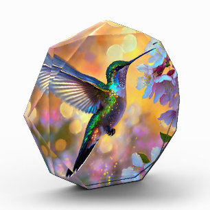 Cherry Blossom Fantasy Hummingbird Photo Block