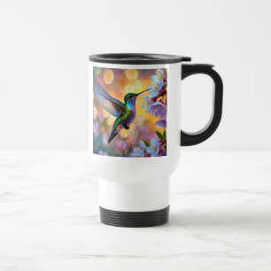 Cherry Blossom Fantasy Hummingbird Travel Mug