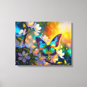 Cherry Blossom Fantasy Sunrise Butterfly Canvas Print