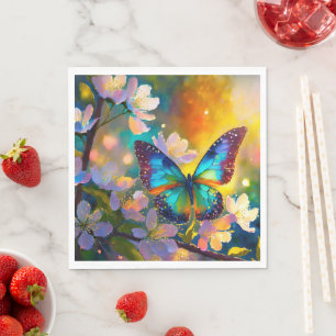 Cherry Blossom Fantasy Sunrise Butterfly Napkin