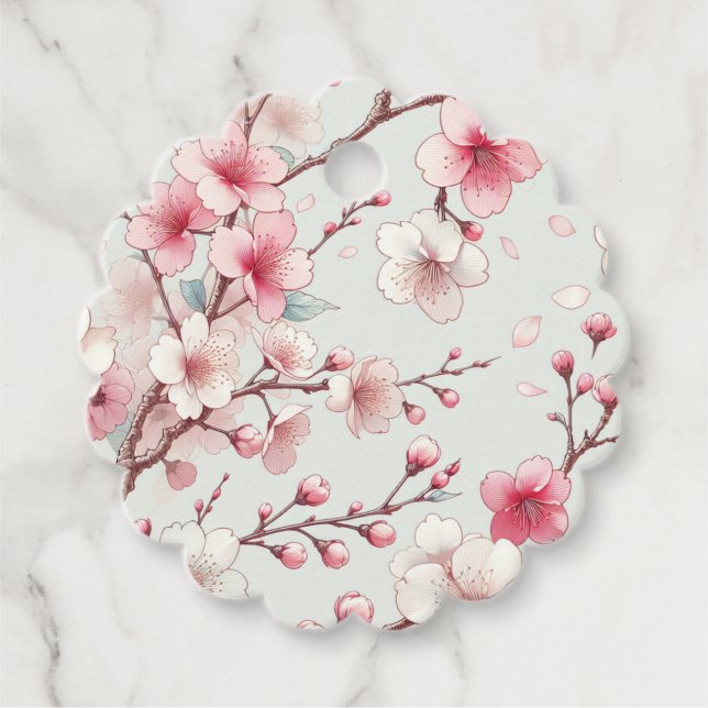 Cherry Blossom Favour Tags (Front)