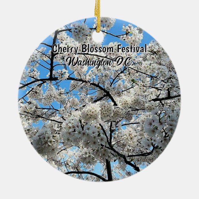 Cherry Blossom Festival Washington D.C. Souvenir Ceramic Tree Decoration (Back)