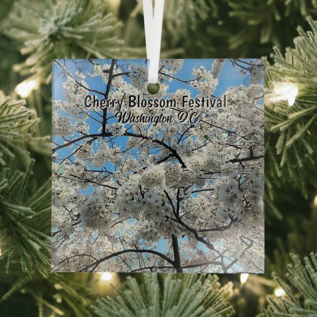 Cherry Blossom Festival Washington D.C. Souvenir Glass Tree Decoration (Insitu)