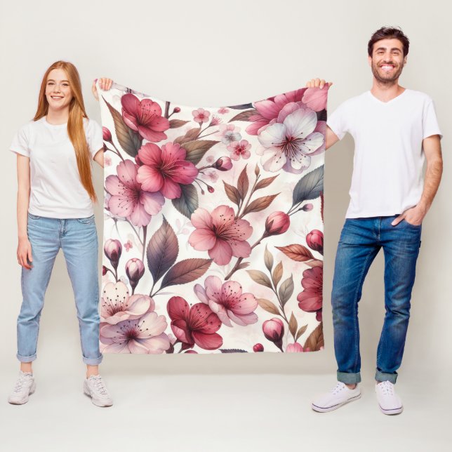 Cherry Blossom Fleece Blanket (In Situ)