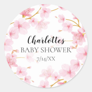 Cherry Blossom  Floral Baby Shower Envelope Seal