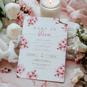 Cherry Blossom Floral Baby Shower Invitation
