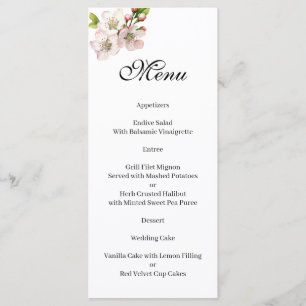 Cherry Blossom floral Menu