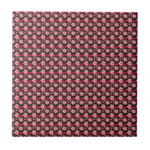 Cherry Blossom Floral Pattern, Pink Flowers Tile