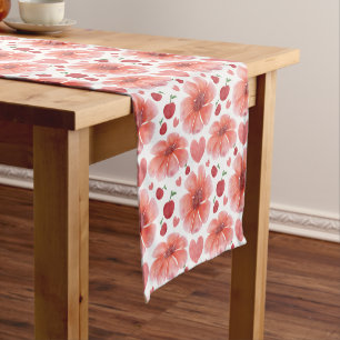 Cherry Blossom Floral Pattern with hearts Short Table Runner