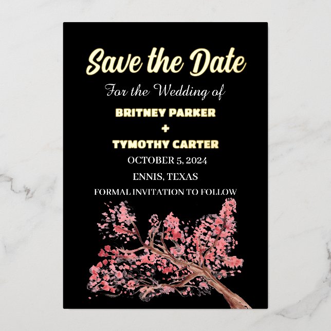 Cherry Blossom Floral Photo QR Code Wedding (Front)