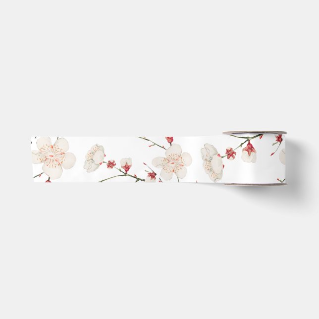 Cherry Blossom Floral Satin Ribbon (Front)